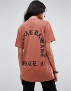 Criminal Damage Grave T-shirt - Brown