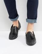Frank Wright Tassel Loafers In Black Leather - Black