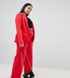 Missguided Plus Tailored Wide Leg Pants In Red - Red