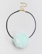 Limited Edition Faux Pom Choker Necklace - Green