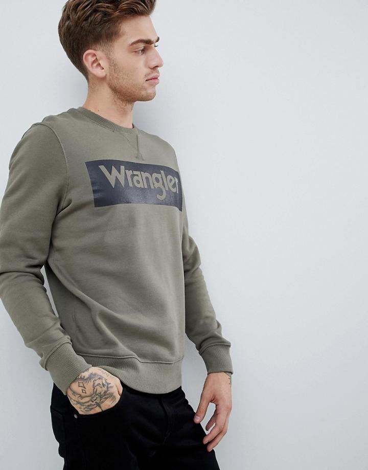 Wrangler Crew Neck Logo Sweater - Green