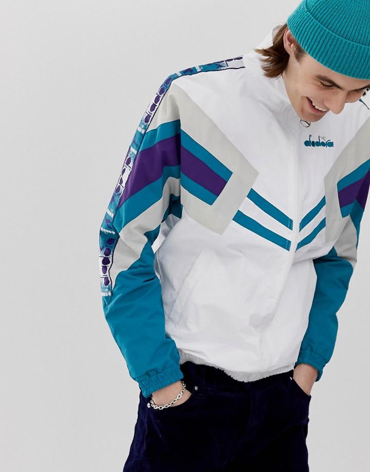 Diadora Retro Track Jacket Mvb In White - White