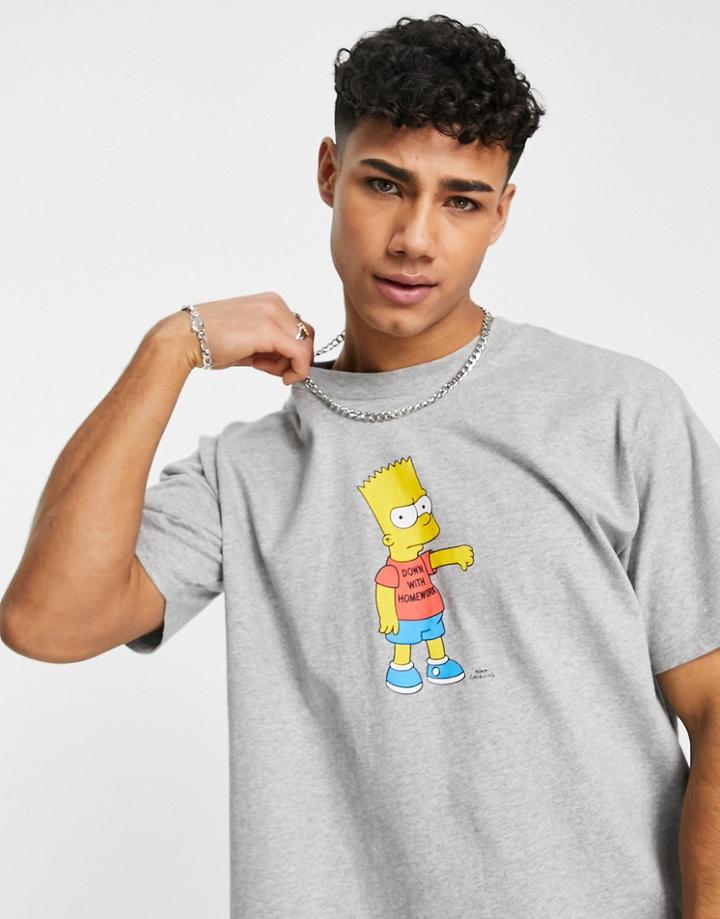 Levi's X Simpsons Capsule T-shirt With Bart Print In Gray