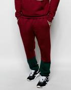 American Apparel Color Block Joggers - Yorkshire Red