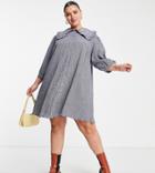 Simply Be Collared Shirt Dress In Blue
