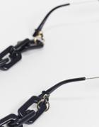 Asos Design Plastic Chunky Sunglasses Chain In Black