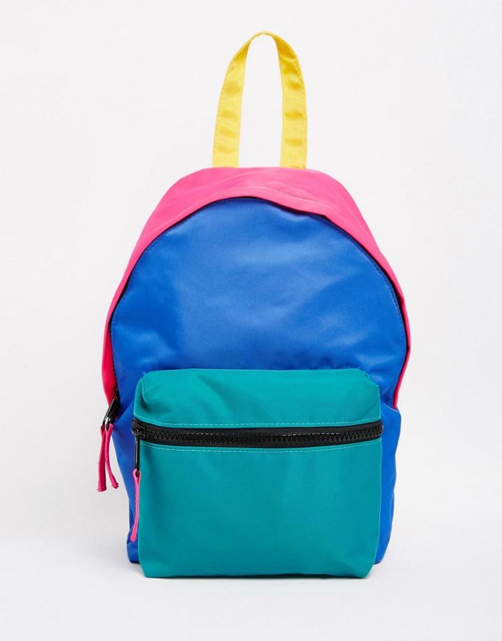 Asos Color Block Nylon Backpack - Multi
