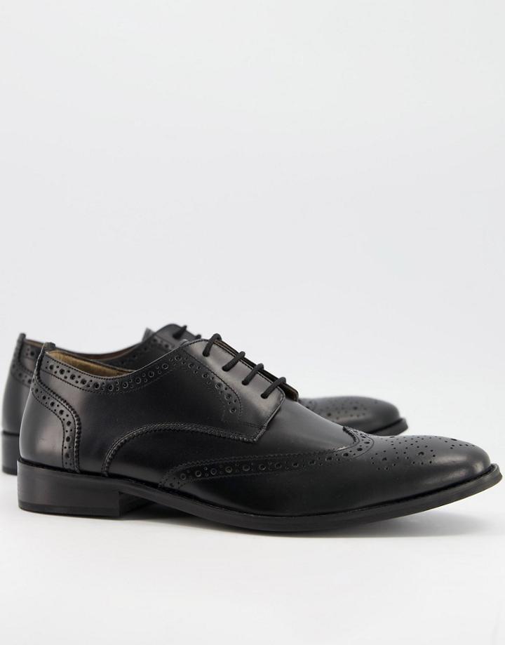 French Connection Leather Formal Brogue-black