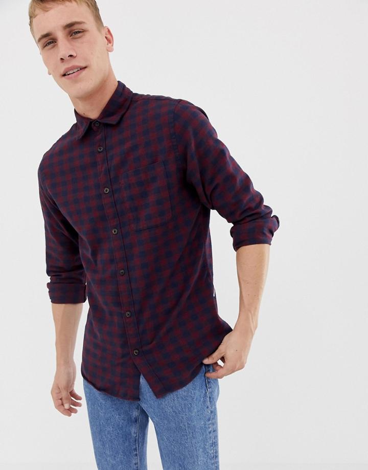 Jack & Jones Originals Slim Fit Gingham Shirt - Red