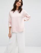 Selected O-neck Knit Sweater - Pink