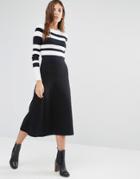 Warehouse Fit And Flare Knitted Skirt - Black