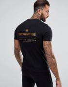 Good For Nothing Muscle T-shirt In Black With Gold Logo Back Print - Black