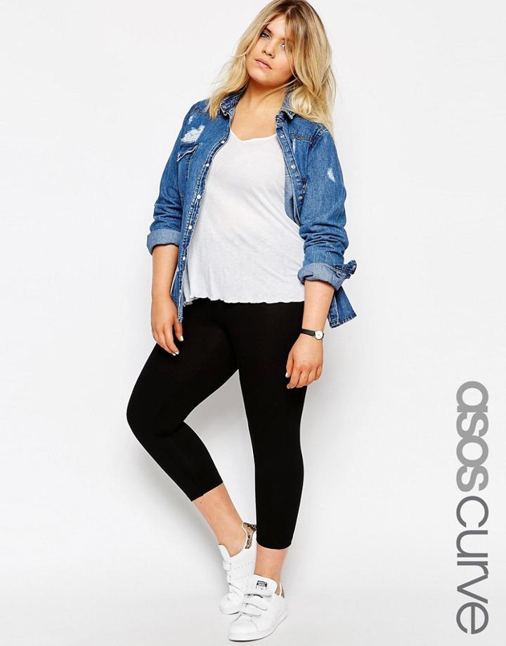 Asos Curve Cropped Legging - Black