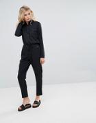 Pepe Jeans Rovia Fitted Boiler Jumpsuit - Black