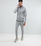 Asos Tall Tracksuit Harrington Jacket/ Skinny Joggers In Poly Tricot - Gray