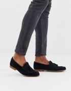 Asos Design Loafers In Black Suede