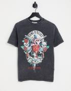 Pull & Bear Guns & Roses Band T-shirt In Black