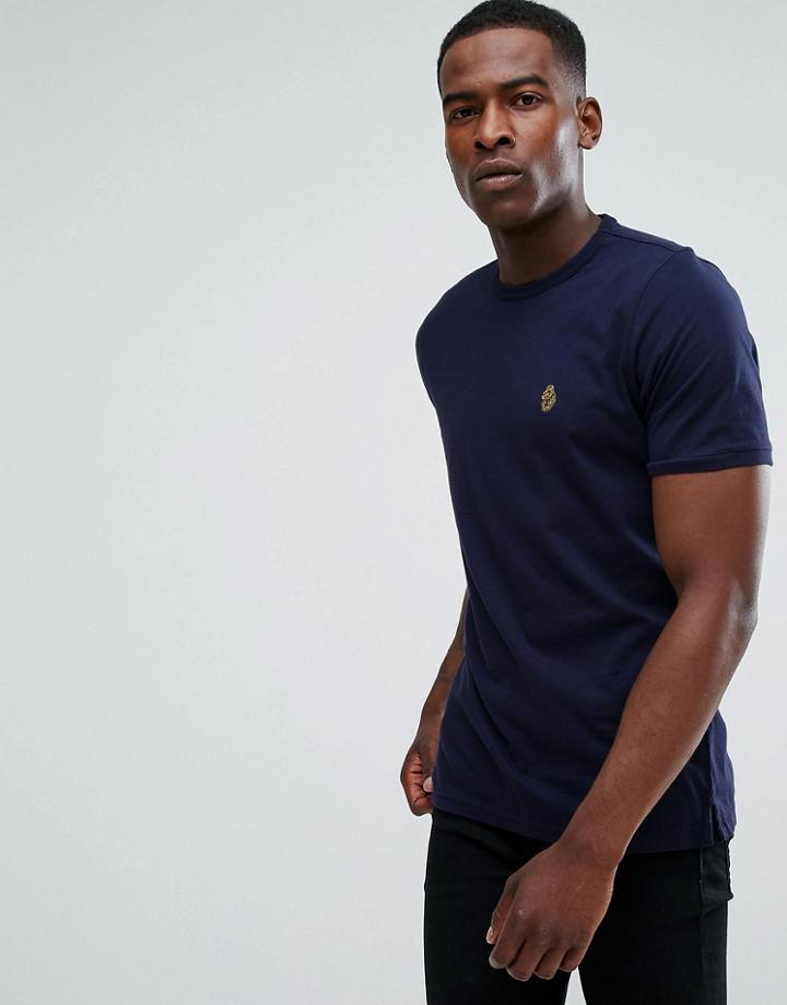 Luke Sport Traff Logo Crew Neck T-shirt In Navy - Navy