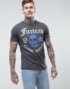 Firetrap Graphic Skull T-shirt - Black
