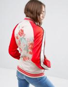 Asos Bomber Jacket With Fish Embroidery - Multi