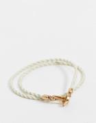 Allsaints Leather Wrap Bracelet With Gold Glasp