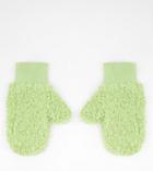 My Accessories London Exclusive Mittens In Lime Sherpa-green