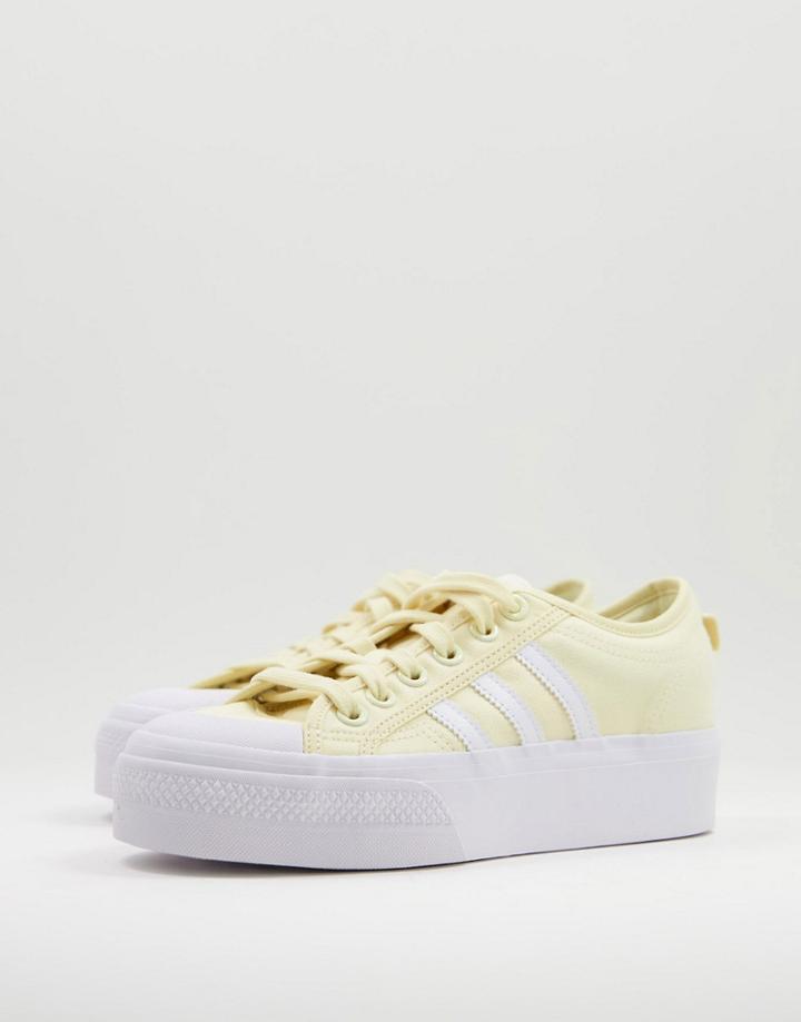 Adidas Originals Nizza Platform Sneakers In Buttercup-yellow