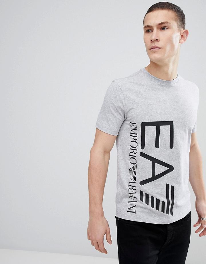 Ea7 Regular Fit Side Logo T-shirt In Gray - Gray