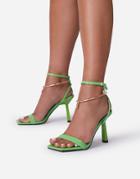 Ego Heart Of Gold Coin Trim Heel Sandals In Green