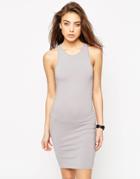 Asos Racer Body-conscious Mini Dress - Dove Gray