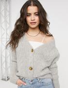 Bb Dakota Cable Knit Cardigan In Beige-neutral