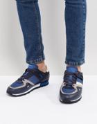 Boss Suede Mesh Mix Sneakers In Blue - Blue