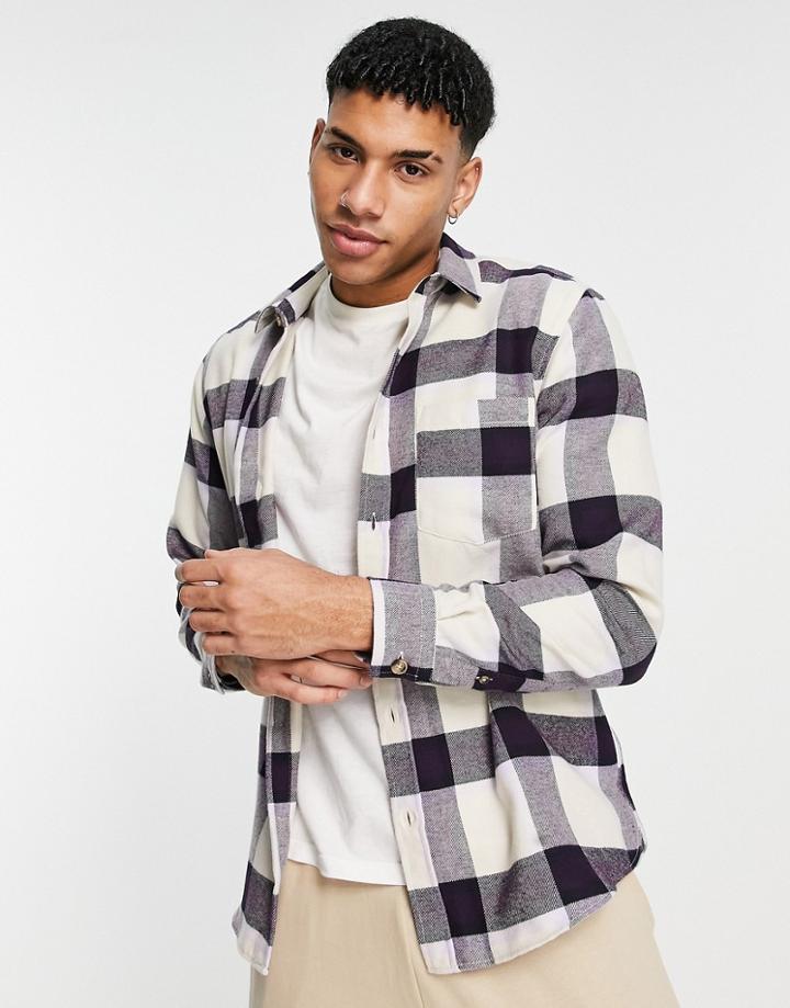 Topman Checked Shirt In Purple