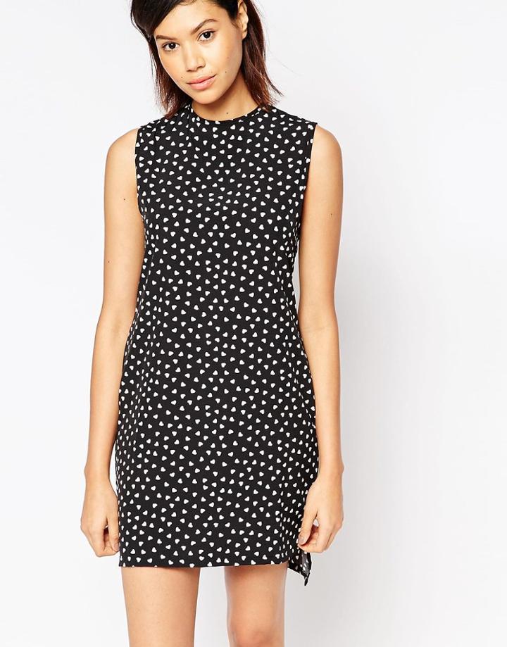Tired Of Tokyo Heart Polka Dot Dress - Black