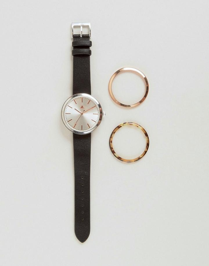 Asos Pack Of 3 Interchangeable Dial Detail Watch - Multi