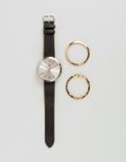 Asos Pack Of 3 Interchangeable Dial Detail Watch - Multi