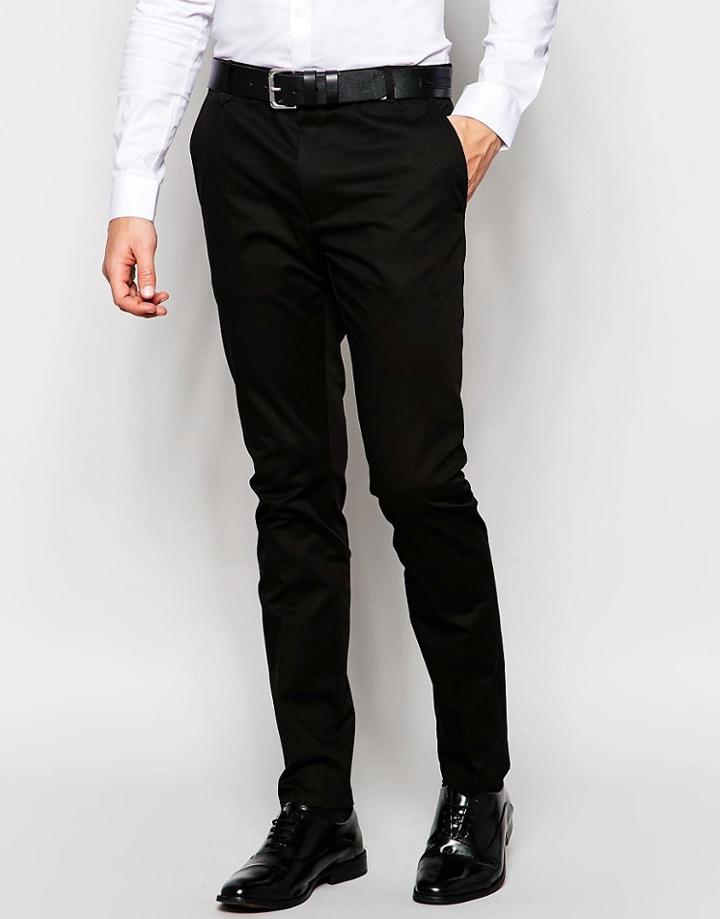 Hugo By Hugo Boss Pants In Cotton Slim Fit - Black