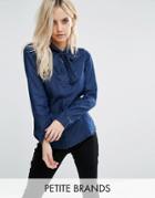 Vero Moda Petite Tie Front Denim Shirt - Navy