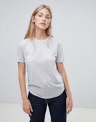 Asos Design Boxy T-shirt With Curve Hem In Linen Mix In Gray - Gray