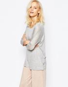 Selected Sahin 3/4 Sleeve Tunic Top In Gray - Lgm