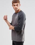 Pretty Green Raglan T-shirt In Grey - Dkgrey