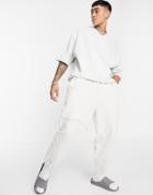 Asos Design Set Oversized Sweatpants With Stitch Detail In Gray-grey