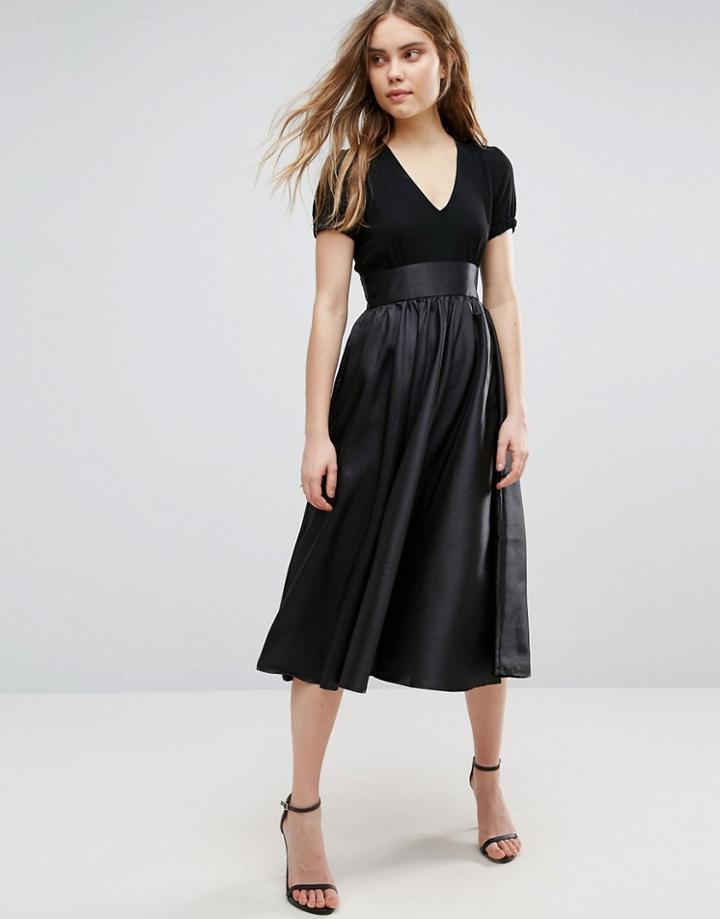 Traffic People Short Sleeve Midi Shirt Dress - Multi