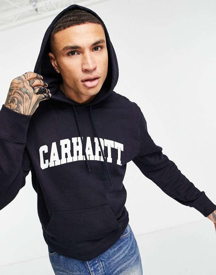 Carhartt Wip University Script Hoodie In Navy