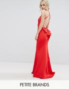 City Goddess Petite Maxi Dress With Bow Back - Red