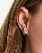 Asos Design T Bar Ear Cuffs In Crystal-gold
