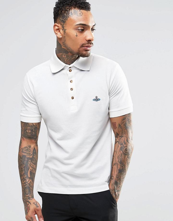 Vivienne Westwood Polo With Contrast Collar And Sleeves - White