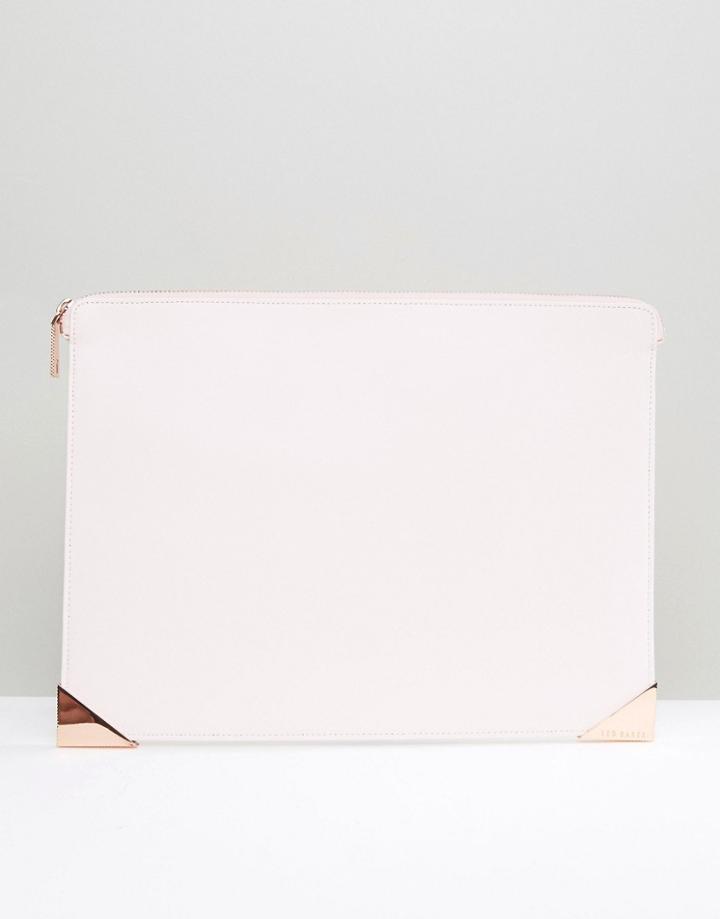 Ted Baker Leather Pouch With Printed Lining - Pink
