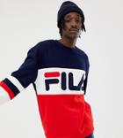 Fila Black Line Freddie Sweatshirt With Panel Logo In Red - Red