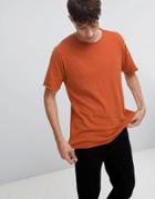 Only & Sons T-shirt With Roll Hem - Orange